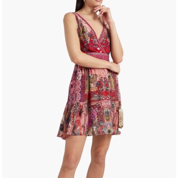 Camilla Dresses & Skirts - Crystal-embellished Printed Silk Crepe De Chine Mini Dress from CAMILLA